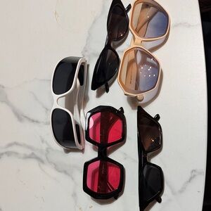 Trendy Sunglasses Collection - Black, White, Pink, Tan